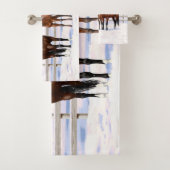 Chevaux Du Quartier De La Baie Brown En Neige (En situation)