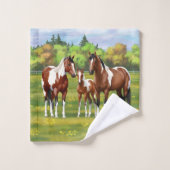 Chevaux Du Quartier De Peinture De Baie Pinto En P (Gant de toilette)