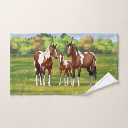 Chevaux Du Quartier De Peinture De Baie Pinto En P (Serviette à main)