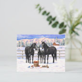 Chevaux Du Quartier Noir En Invitation À La Neige (Debout devant)