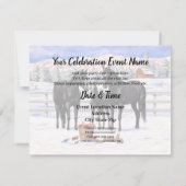 Chevaux Du Quartier Noir En Invitation À La Neige (Dos)