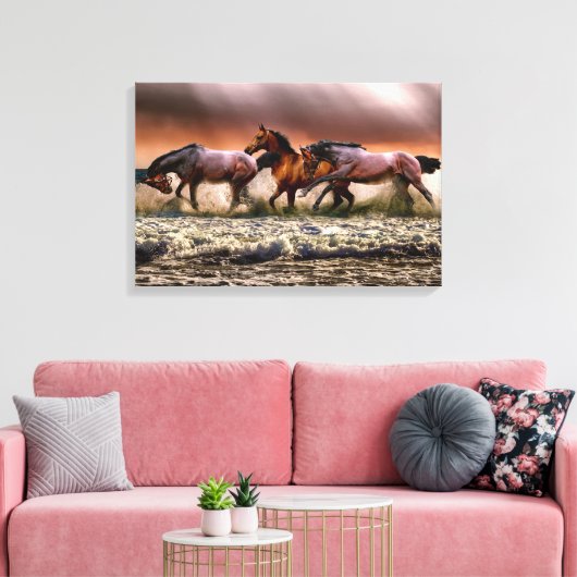 Chevaux en course toile enveloppée (Insitu(Salon))