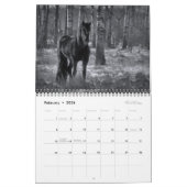 Chevaux en noir et blanc - Calendrier équin 2021 (Feb 2026)