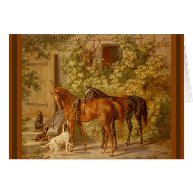 Chevaux et Chiens dans le triage stable (Devant horizontal)
