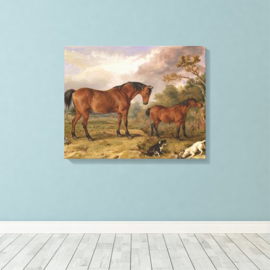 Chevaux et chiens peindre sur toile pour la décora (Insitu (Plancher de Bois))