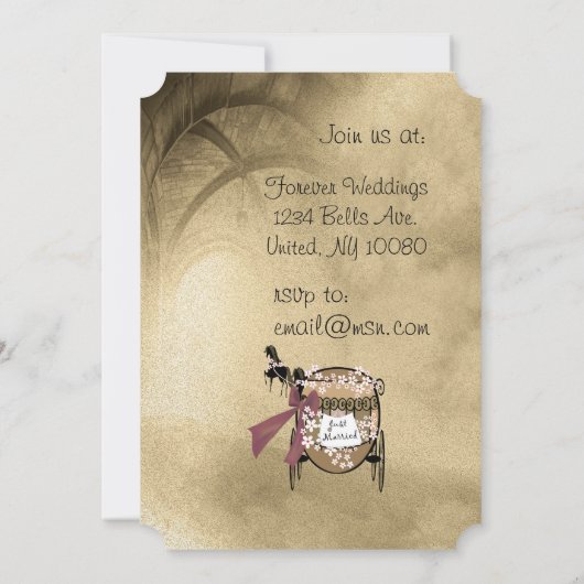 Chevaux et Faire-part de mariage de transport (Dos)
