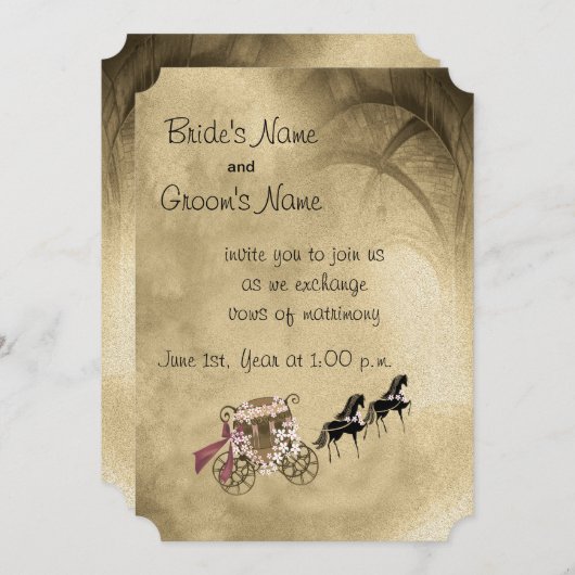 Chevaux et Faire-part de mariage de transport (Devant / Derrière)