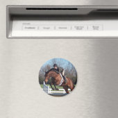 Chevaux et montrer Jumping Magnet rond (In Situ (Lave-vaisselle))