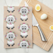 Chevaux Floral Beige Cuisine Serviette à main (Quart Plié)