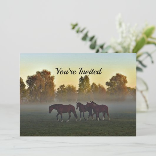 Chevaux Fog Invitation Anniversaire (Debout devant)