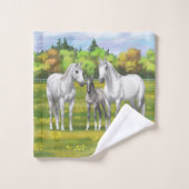 Chevaux Gris De La Pomme Blanche En Été (Gant de toilette)