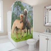 Chevaux islandais élevant rideau de douche (En situation)