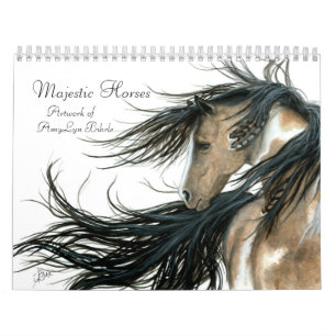 Chevaux majestueux inspirés par le calendrier de