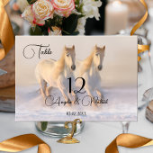 Chevaux Mariage d'hiver Numéro de table Carte