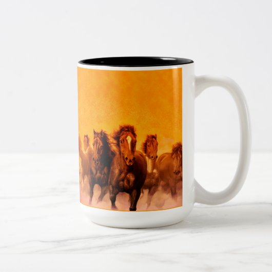 Chevaux - Mug à café, à thé (Droit)