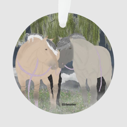 Chevaux norvégiens de fjord (devant)