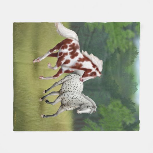 Chevaux occidentaux courant la couverture libre (Devant (Horizontal))