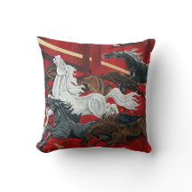 Chevaux Oreiller 16" X 16"