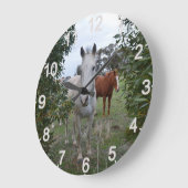 Chevaux Peekaboo, Horloge murale (Angle)