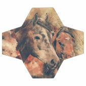 Chevaux Peinture d'aquarelle artistique (Plat)