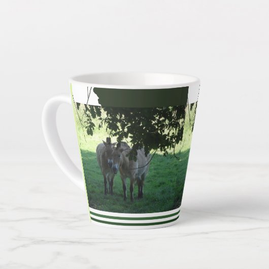 Chevaux Przewalski Collage Latte Mug (Angle gauche)