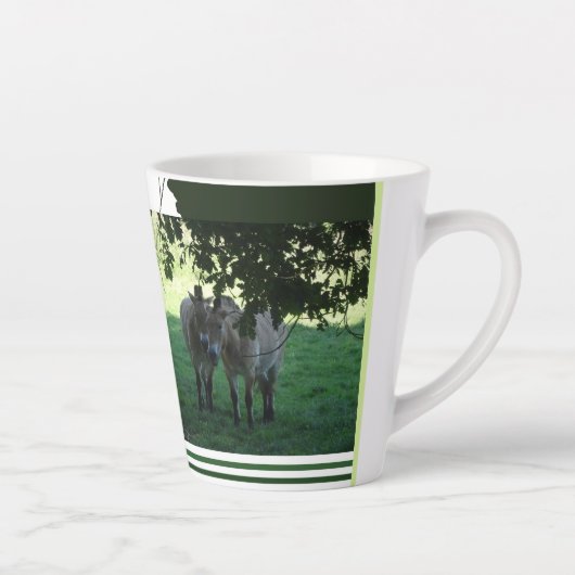 Chevaux Przewalski Collage Latte Mug (Droite)
