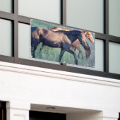 CHEVAUX SAUVAGES DE Bannière UTAH AVEC GROMMETS (Bâtiment extérieur)