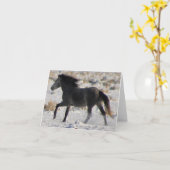 CHEVAUX SAUVAGES DE MUSTANG GRIS UTAH SUR LA Carte (Fleur jaune)