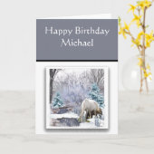 Chevaux sauvages en hiver Carte d'anniversaire pou (Fleur jaune)