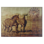 Chevaux sauvages et planche à découper de moulin à (Devant)