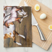 Chevaux sauvages Herd Serviette de cuisine (Quart Plié)