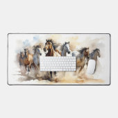 Chevaux sauvages Mustangs Moderne Equestre Aquarel (Clavier et souris)