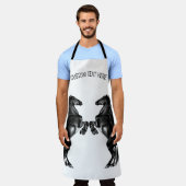 Chevaux sauvages noirs dressés en tablier avec tex (Porté)