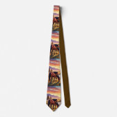 Chevaux sauvages Pâturage à Sunset Mens Cravate (Devant)