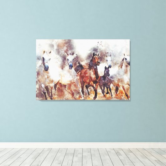 Chevaux sauvages toile d'art Imprimer (Insitu (Plancher de Bois))