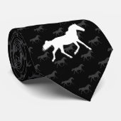 Chevaux Silhouette - Cravate noire (Roulé)