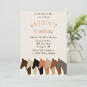 Chevaux Silhouette Invitation Anniversaire (Debout devant)
