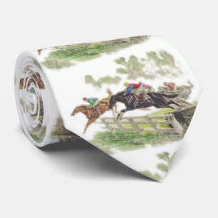 Chevaux Steeplechase Saut Imprimer cravate