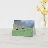 Chevaux sur les cartes d'observation de montagne (Fleur jaune)