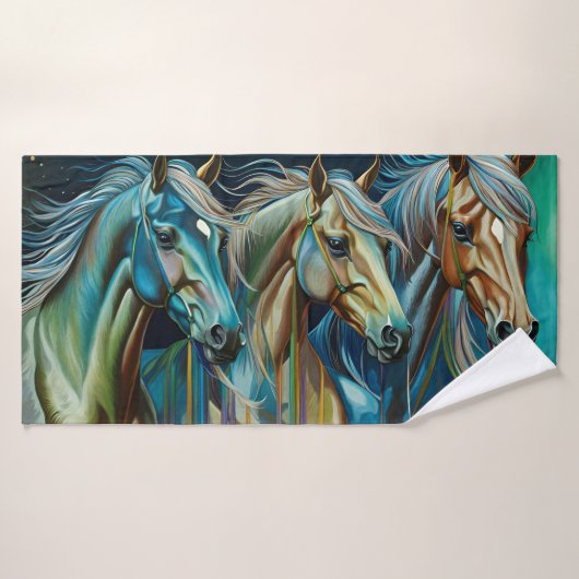 Chevaux Turquoises (Serviette de bain)