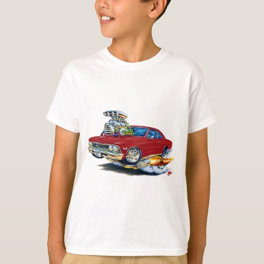 Chevelle Maroon Car. 1966 T-shirt (Voorkant)