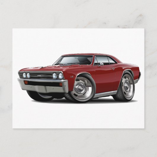 Chevelle Maroon Car. 1967 Briefkaart (Voorkant)