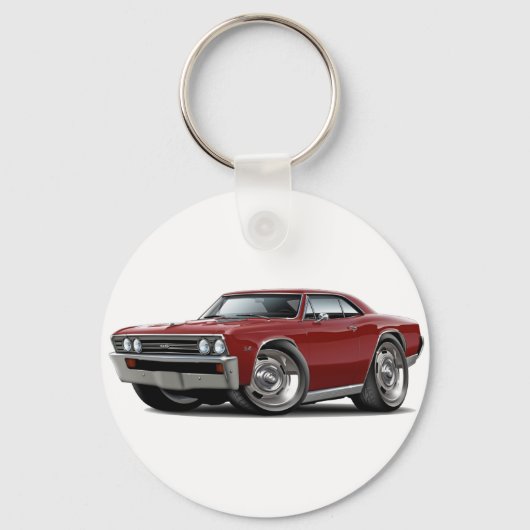 Chevelle Maroon Car. 1967 Sleutelhanger (Voorkant)