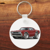Chevelle Maroon Car. 1967 Sleutelhanger (Voorkant)