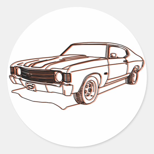 Chevelle Ronde Sticker (Voorkant)