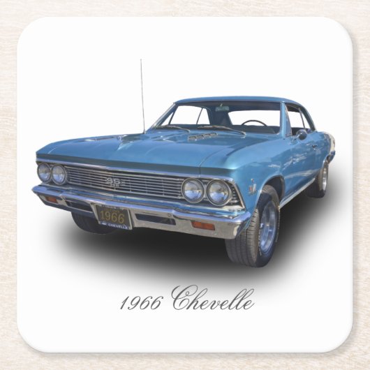 CHEVELLE SS 1966 VIERKANTE KARTONNEN ONDERZETTER (Voorkant)