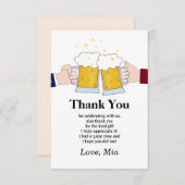 chevelures, bière, bières cartes de remerciements (Devant / Derrière)