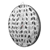 Cheveron Tiger Black en White Print Dartbord (Voorkant Rechts)