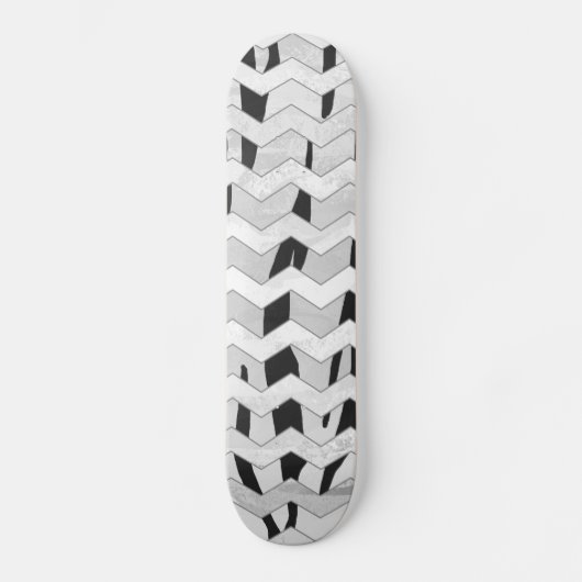 Cheveron Tiger Black en White Print Skateboard (Voorkant)