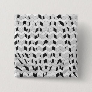 Cheveron Tiger Black en White Print Vierkante Button 5,1 Cm